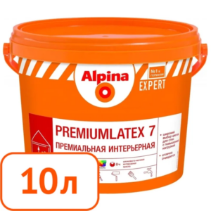 Краска alpina expert premiumlatex 7 b.1 интерьерная 10 л #q71