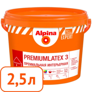 Краска alpina expert premiumlatex 3 b.1 интерьерная 2,5 л #q68