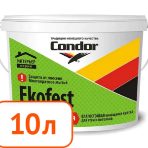 Краска condor ekofest для кухни и ванной 10 л #q42