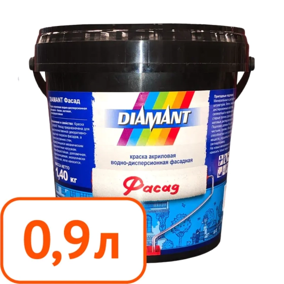 Краска акриловая diamant Фасад 0,9 л #q50 Краска акриловая diamant Фасад 0,9 л #q50