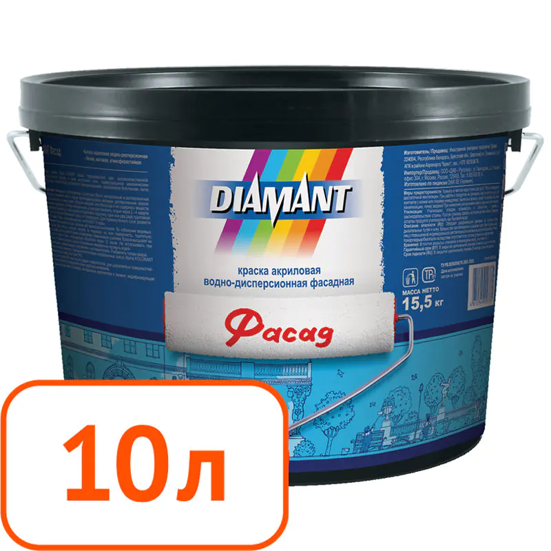 Краска акриловая diamant Фасад 10 л #q52 Краска акриловая diamant Фасад 10 л #q52