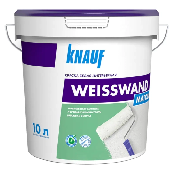 Краска матовая knauf Вайсванд интерьерная 10 л #q57 Краска матовая knauf Вайсванд интерьерная 10 л #q57