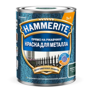 Краска по металлу hammerite молотковая 3 в 1 ral 6005 зеленый мох 0,75 л #q129