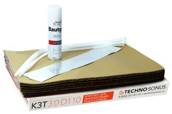 Комплект для звукоизоляции труб КЗТ 3.0 d110 techno sonus #h5 Комплект для звукоизоляции труб КЗТ 3.0 d110 techno sonus #h5