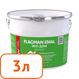 Краска flagman (brava) emal Эко дом mav белая полуглянцевая 3 л #q22