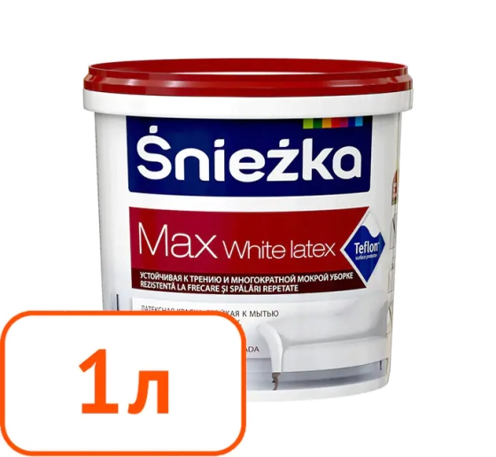 Краска sniezka max интерьерная латексная 1 л #q5 Краска sniezka max интерьерная латексная 1 л #q5