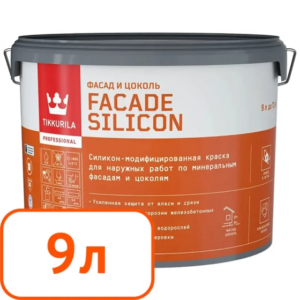 Краска фасадная tikkurila facade silicon База vva Глубокоматовая 9 л #q89