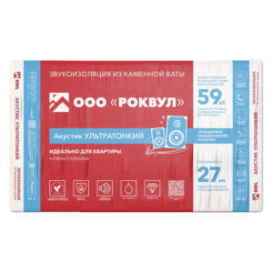 Минеральная вата rockwool Акустик Ультратонкий 27 мм (в пачке 7,2 м²)