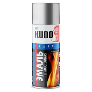 Эмаль аэрозольная термостойкая kudo (серебристая) 520 мл, ku 5001 #aek44