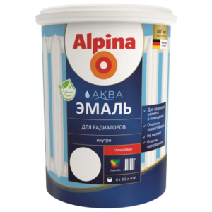 Эмаль alpina Аква для радиаторов белая 0,9 л #em89
