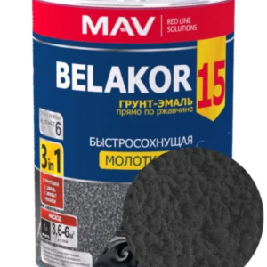 Грунт эмаль belakor 15 по ржавчине 3 в 1 молотковая mav черный антрацит 1 л #em52