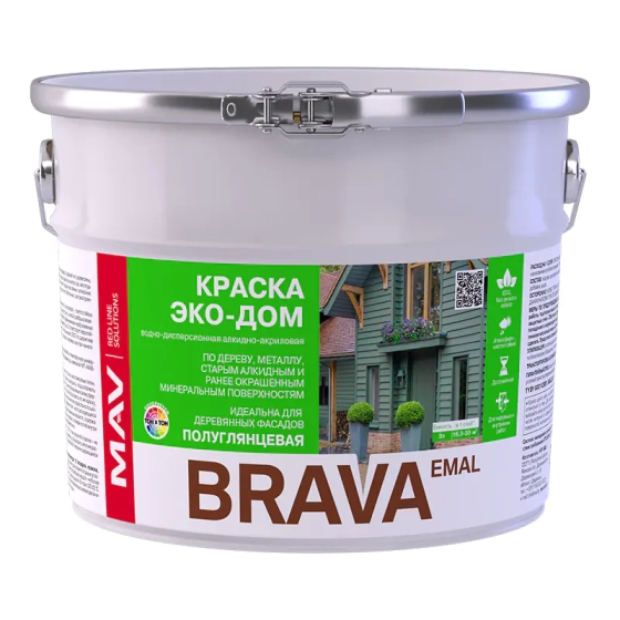 Краска flagman (brava) emal Эко дом mav белая полуглянцевая 3 л #em24 Краска flagman (brava) emal Эко дом mav белая полуглянцевая 3 л #em24