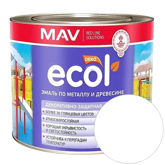 Эмаль ecol ПФ 115 mav белая матовая 2,4 л #em8 Эмаль ecol ПФ 115 mav белая матовая 2,4 л #em8