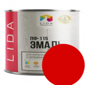 Эмаль ПФ 115 lida красная 2 л #em33