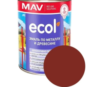 Эмаль ecol ПФ 115 mav красно коричневая 1 л #em21