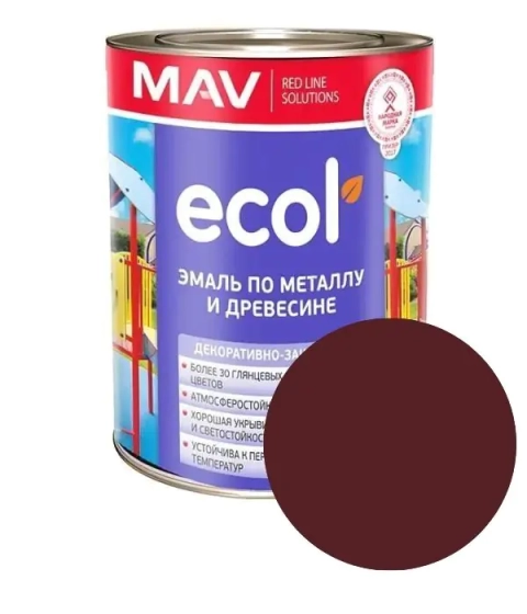 Эмаль ecol ПФ 115 mav шоколадная 1 л #em14 Эмаль ecol ПФ 115 mav шоколадная 1 л #em14