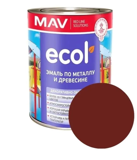 Эмаль ecol ПФ 115 mav вишневая 1 л #em13 Эмаль ecol ПФ 115 mav вишневая 1 л #em13
