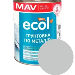 Грунтовка по металлу ecol mav ГФ 021 светло серая 1 л #em63