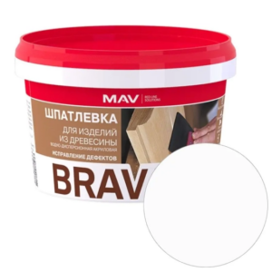 Шпатлевка готовая mav brava profi 1 по дереву Белая 0,7 кг #sptk55