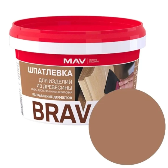 Шпатлевка готовая mav brava profi 1 по дереву Какао 0,7 кг #sptk60 Шпатлевка готовая mav brava profi 1 по дереву Какао 0,7 кг #sptk60