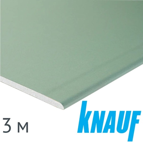Гипсокартон knauf влагоогнестойкий 12,5х1200х3000 мм Гипсокартон knauf влагоогнестойкий 12,5х1200х3000 мм