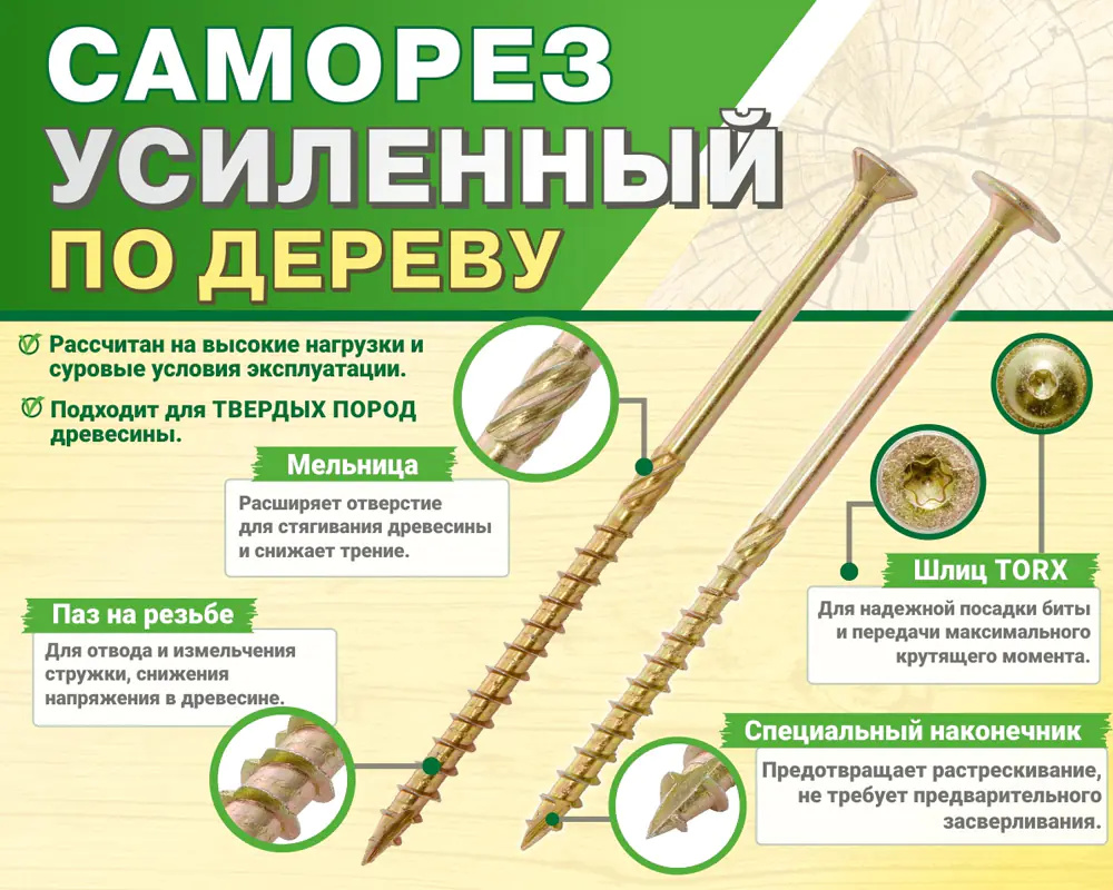 Саморез конструкционный 5х70 ЕКТ (50 шт) b010156 Саморез конструкционный 5х70 ЕКТ (50 шт) b010156